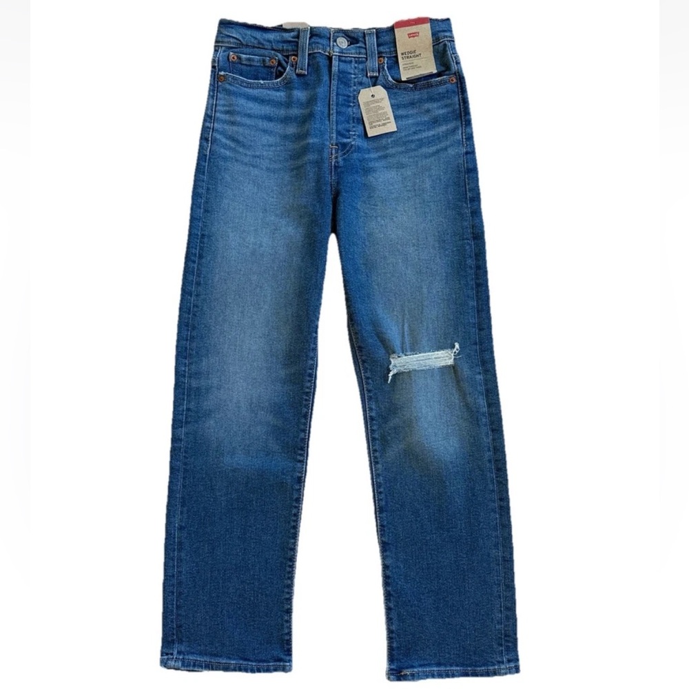 Levi's Women's Wedgie Straight High-Rise Ripped Jeans 27 x 26